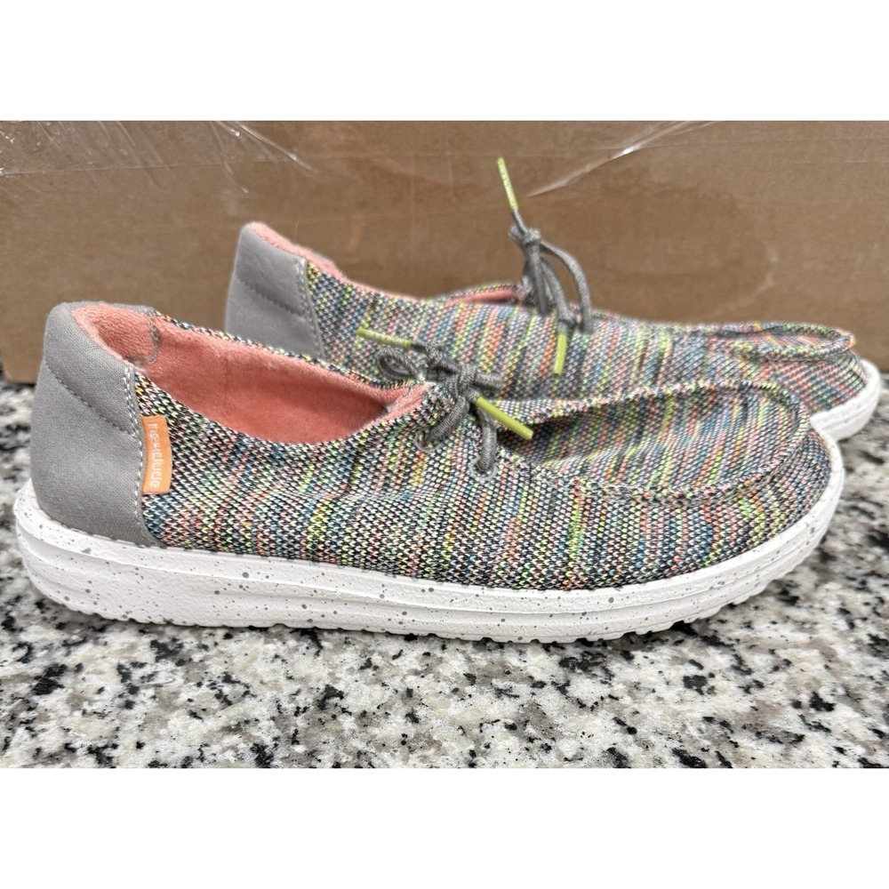 HEY DUDE Women's Wendy Sox Shoes Peacock Pink Lace Up Slip On Comfort Size 7